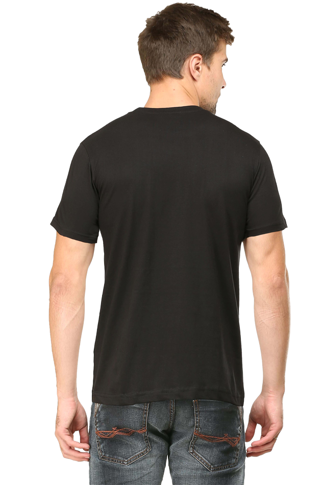 Male Round Neck Half Sleeve Classic Black S - The Felix Store