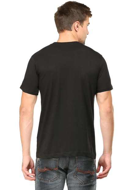 Male Round Neck Half Sleeve Classic Black S - The Felix Store